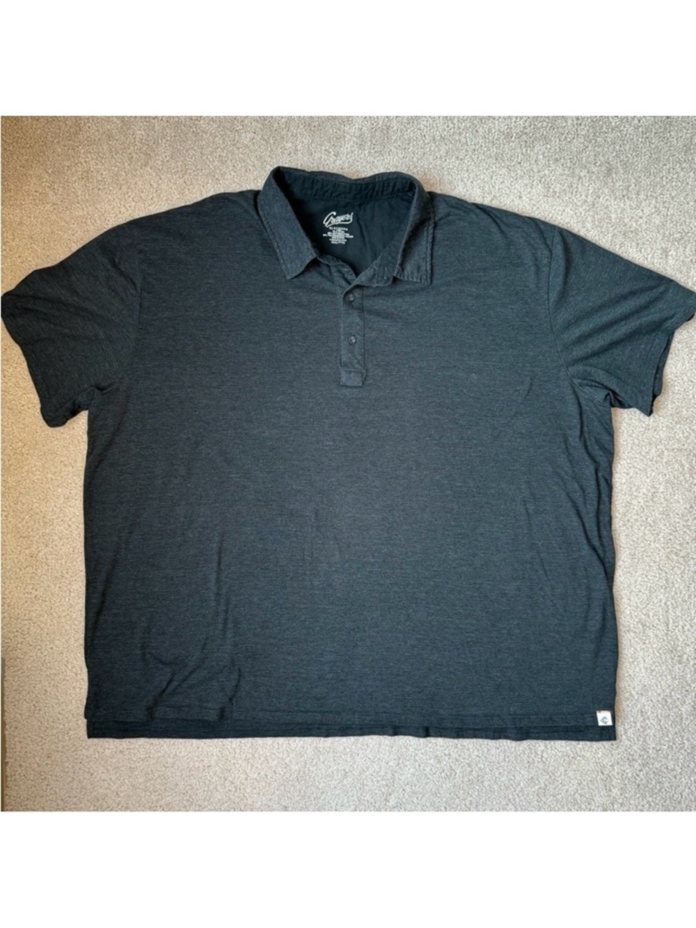 Grayers Polo Shirt Short Sleeves Charcoal Grey Stripes Cotton Blend Sz XXXL Golf
